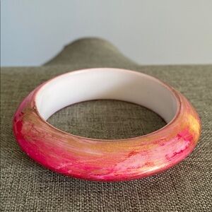 Pink and Gold Bangle Bracelet